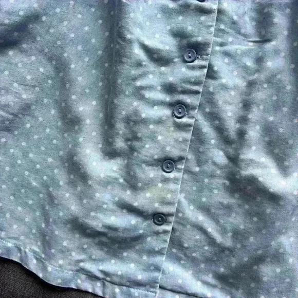 Vintage UO Lucca Couture Retro Blue Polka Dot Cottagecore Midi Dress Small - Picture 10 of 14